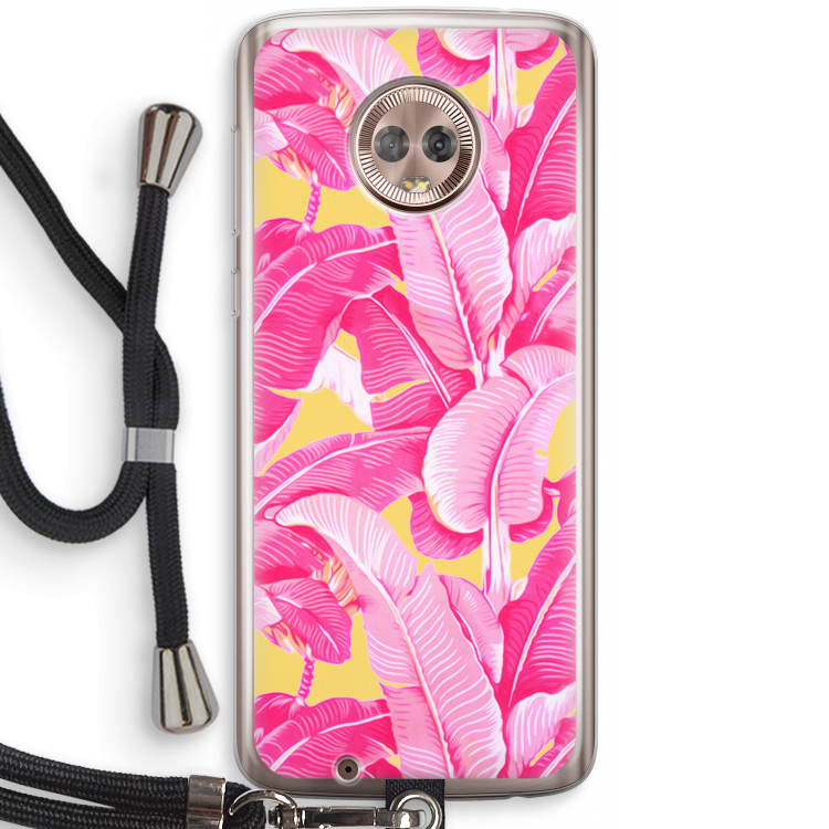 Pink Banana: Motorola Moto G6 Transparant Hoesje met koord