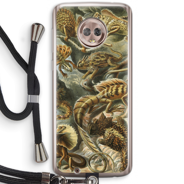 Haeckel Lacertilia: Motorola Moto G6 Transparant Hoesje met koord