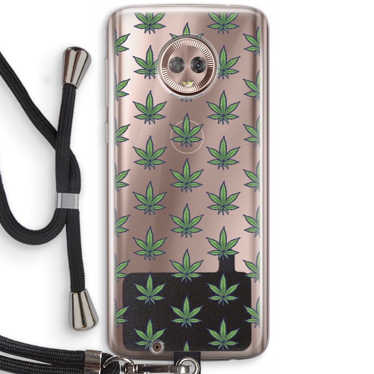 Weed: Motorola Moto G6 Transparant Hoesje met koord