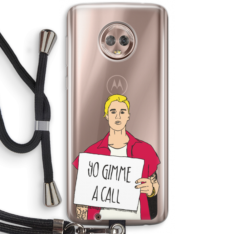 Gimme a call: Motorola Moto G6 Transparant Hoesje met koord