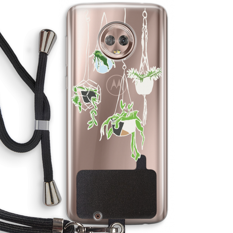 Hang In There: Motorola Moto G6 Transparant Hoesje met koord