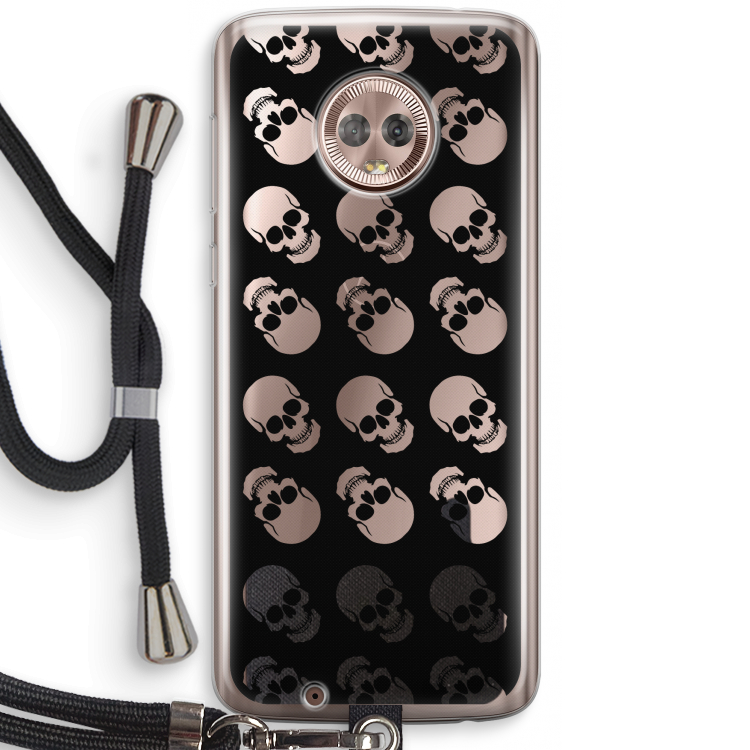 Musketon Skulls: Motorola Moto G6 Transparant Hoesje met koord