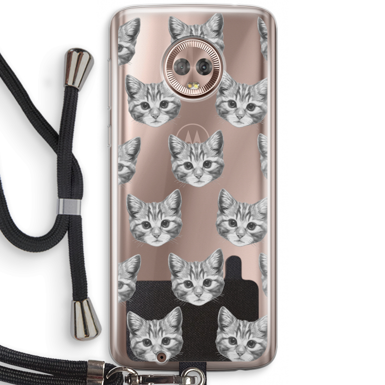 Kitten: Motorola Moto G6 Transparant Hoesje met koord