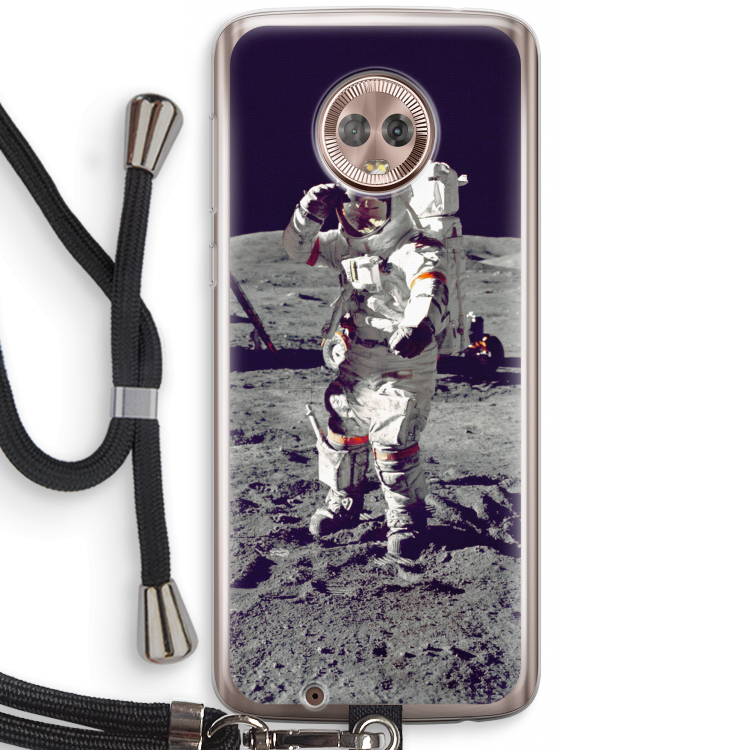 Spaceman: Motorola Moto G6 Transparant Hoesje met koord