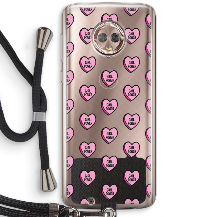 GIRL POWER: Motorola Moto G6 Transparant Hoesje met koord