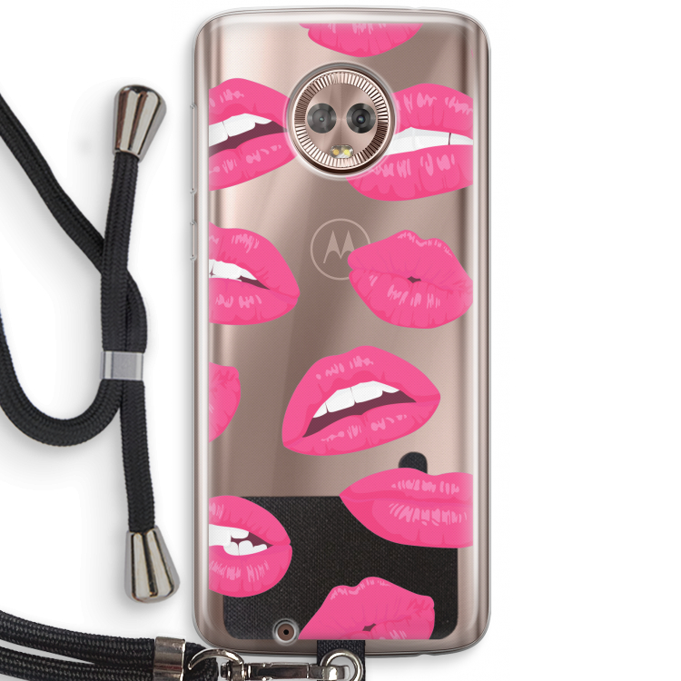 Bite my lip: Motorola Moto G6 Transparant Hoesje met koord