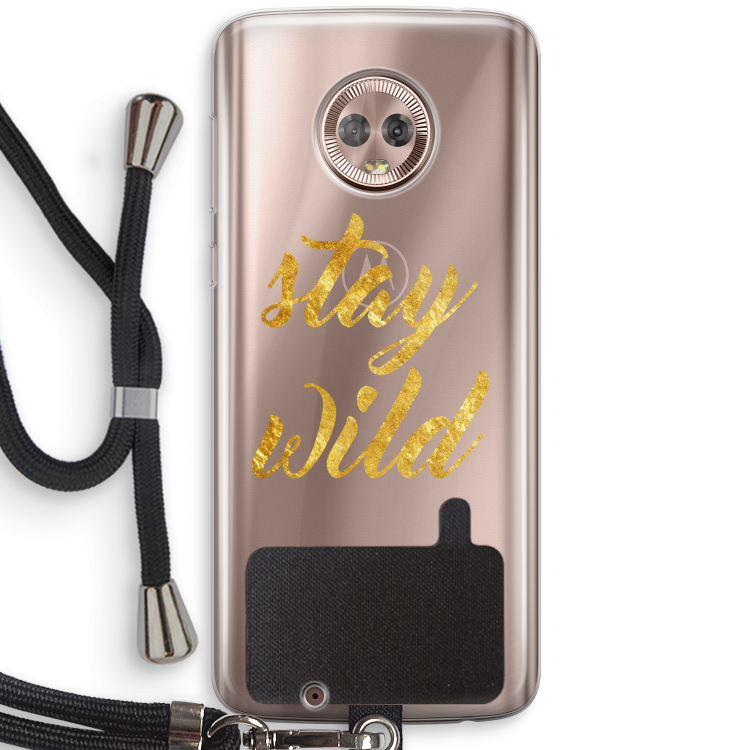 Stay wild: Motorola Moto G6 Transparant Hoesje met koord