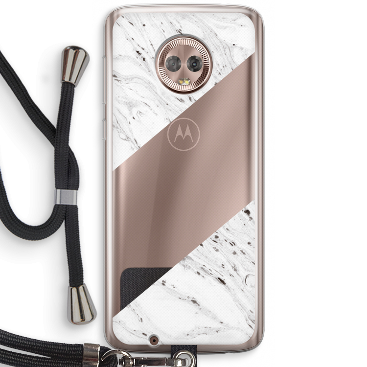 Biggest stripe: Motorola Moto G6 Transparant Hoesje met koord