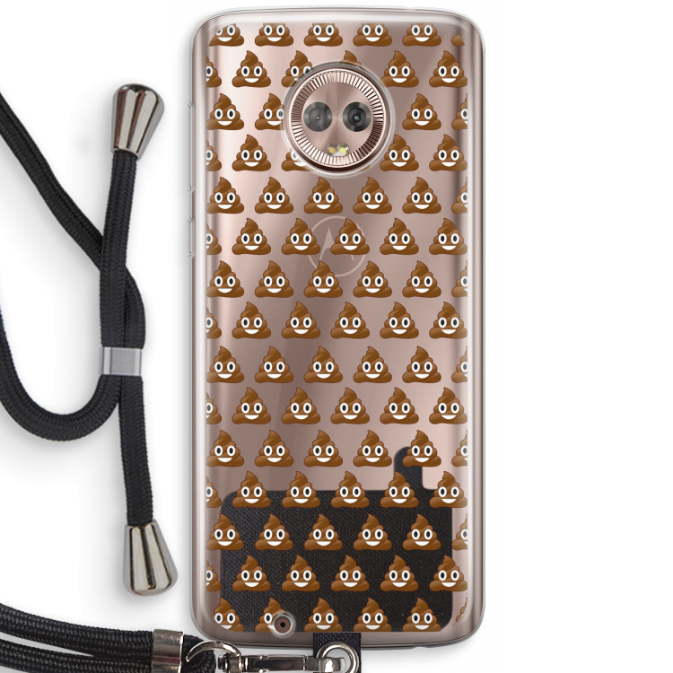 Poop emoji: Motorola Moto G6 Transparant Hoesje met koord