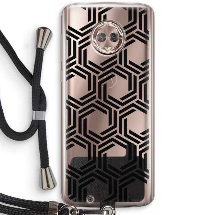 Geometrisch patroon: Motorola Moto G6 Transparant Hoesje met koord