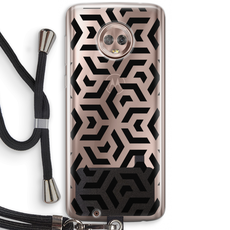 Crazy pattern: Motorola Moto G6 Transparant Hoesje met koord