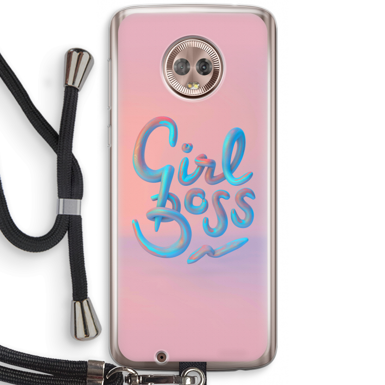 Girl boss: Motorola Moto G6 Transparant Hoesje met koord