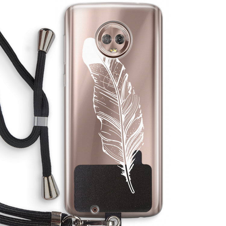 Pluim: Motorola Moto G6 Transparant Hoesje met koord