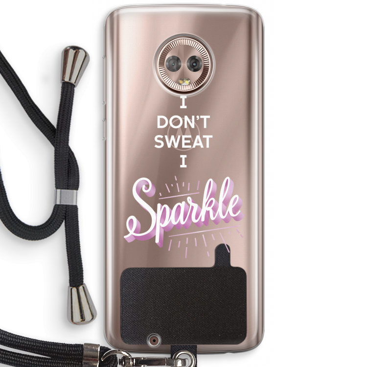 Sparkle quote: Motorola Moto G6 Transparant Hoesje met koord
