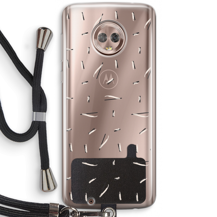 Hipster stripes: Motorola Moto G6 Transparant Hoesje met koord