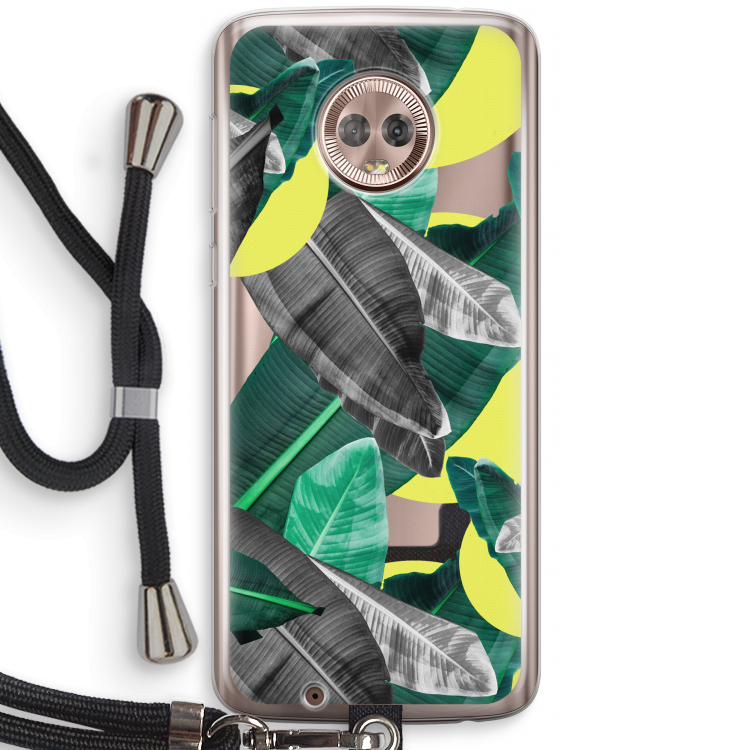 Fantasie jungle: Motorola Moto G6 Transparant Hoesje met koord