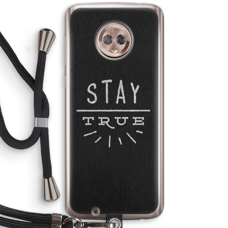 Stay true: Motorola Moto G6 Transparant Hoesje met koord