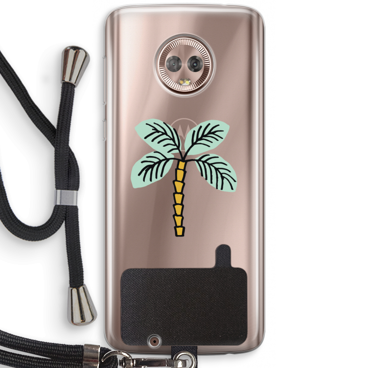 Palmboom: Motorola Moto G6 Transparant Hoesje met koord