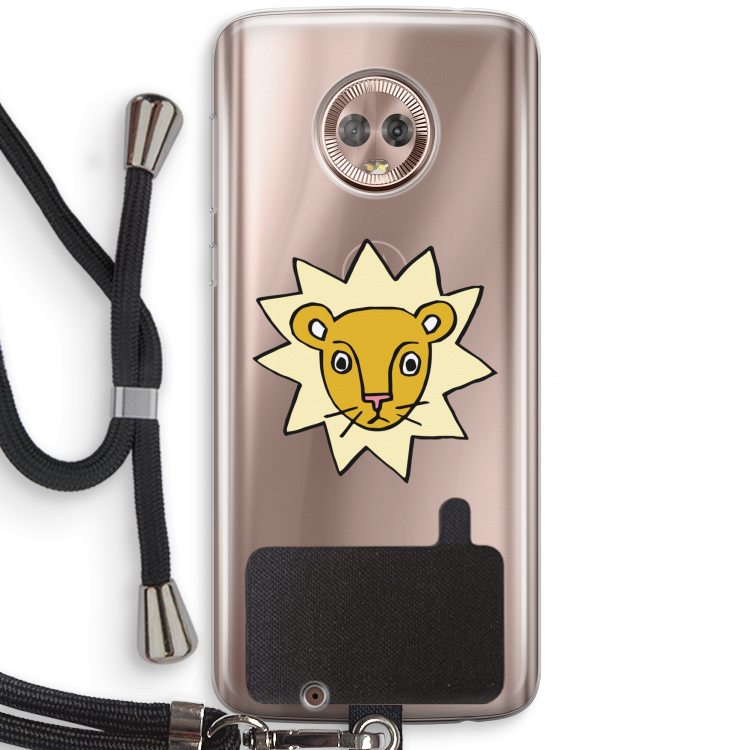 Kleine leeuw: Motorola Moto G6 Transparant Hoesje met koord
