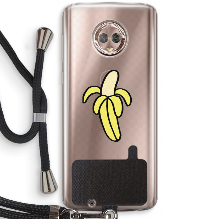 Banana: Motorola Moto G6 Transparant Hoesje met koord