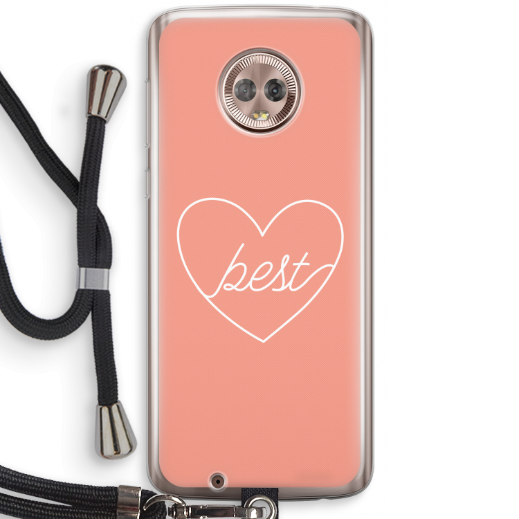 Best heart: Motorola Moto G6 Transparant Hoesje met koord