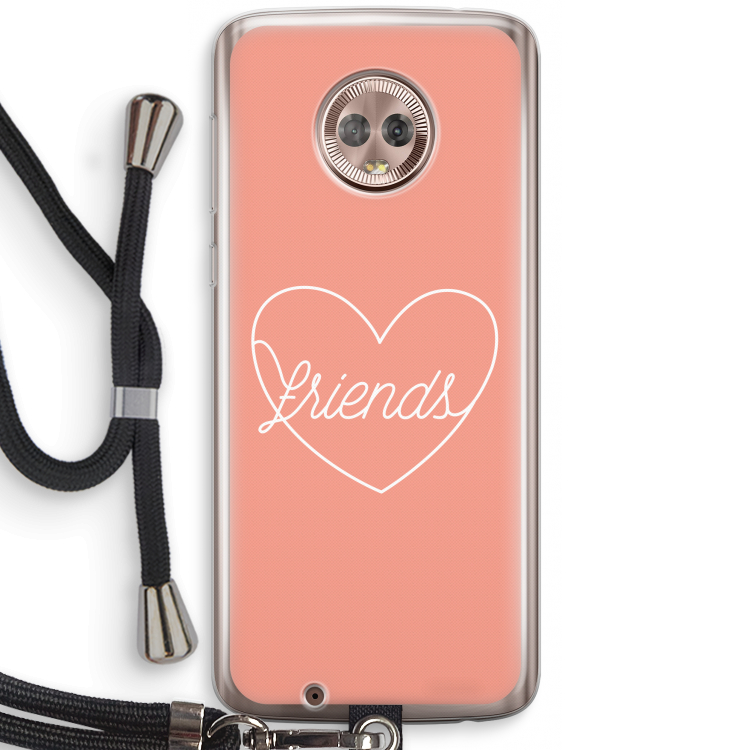 Friends heart: Motorola Moto G6 Transparant Hoesje met koord