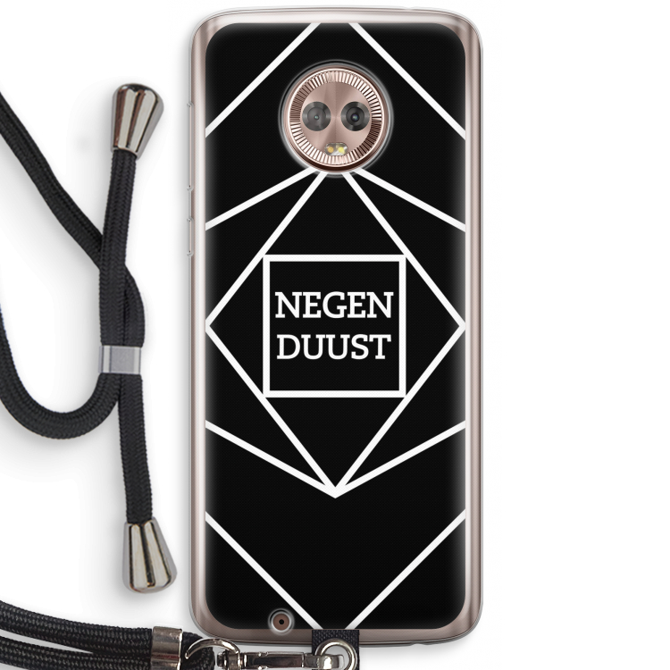 Negenduust geometrisch: Motorola Moto G6 Transparant Hoesje met koord