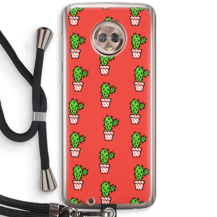 Mini cactus: Motorola Moto G6 Transparant Hoesje met koord