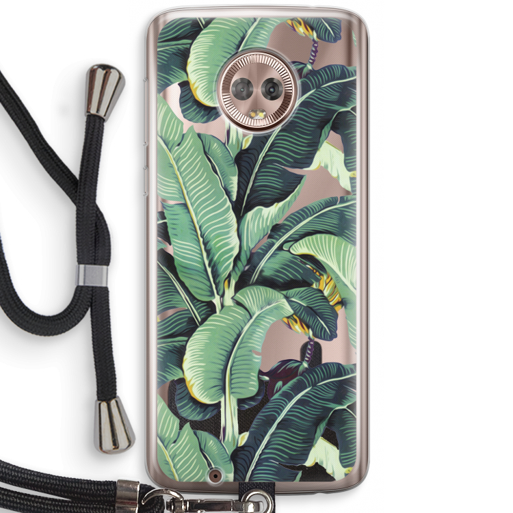 Bananenbladeren: Motorola Moto G6 Transparant Hoesje met koord