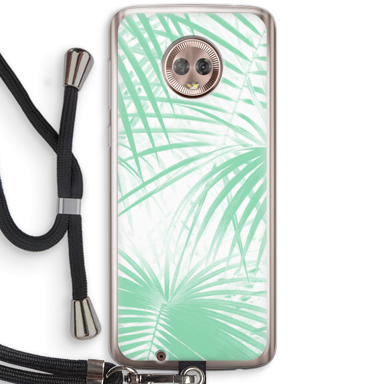 Palmbladeren: Motorola Moto G6 Transparant Hoesje met koord
