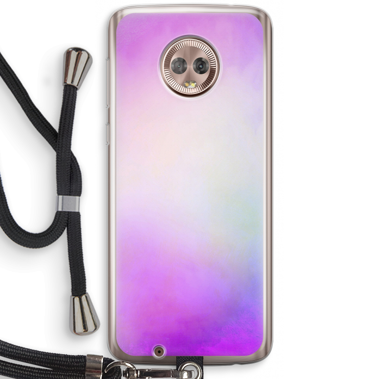 Clouds pastel: Motorola Moto G6 Transparant Hoesje met koord
