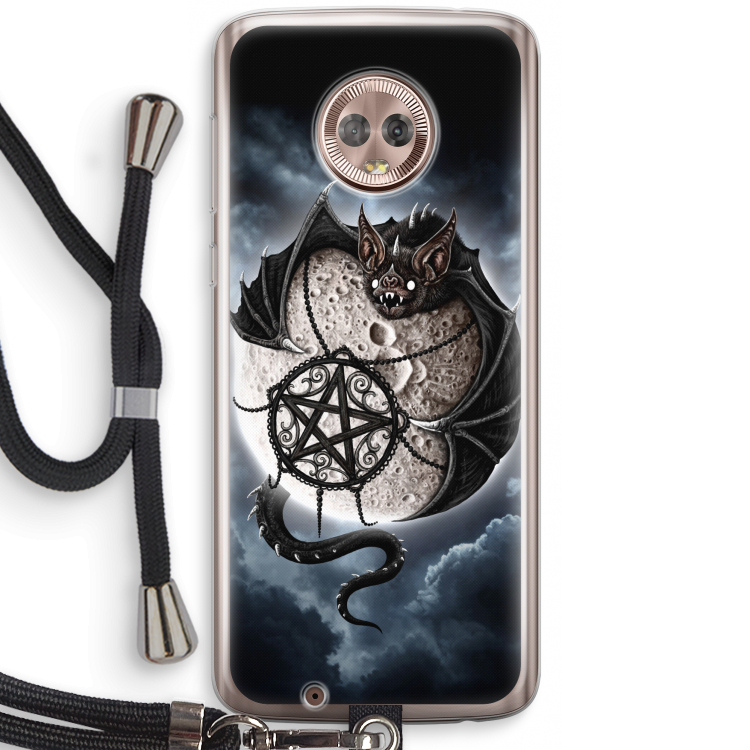 Volle maan: Motorola Moto G6 Transparant Hoesje met koord