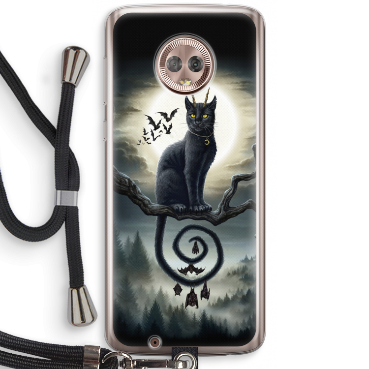 Moonlight Companions: Motorola Moto G6 Transparant Hoesje met koord