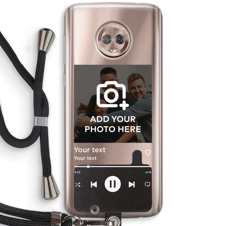 Music Player: Motorola Moto G6 Transparant Hoesje met koord