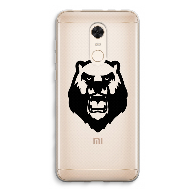 Angry Bear (black): Xiaomi Redmi 5 Transparant Hoesje
