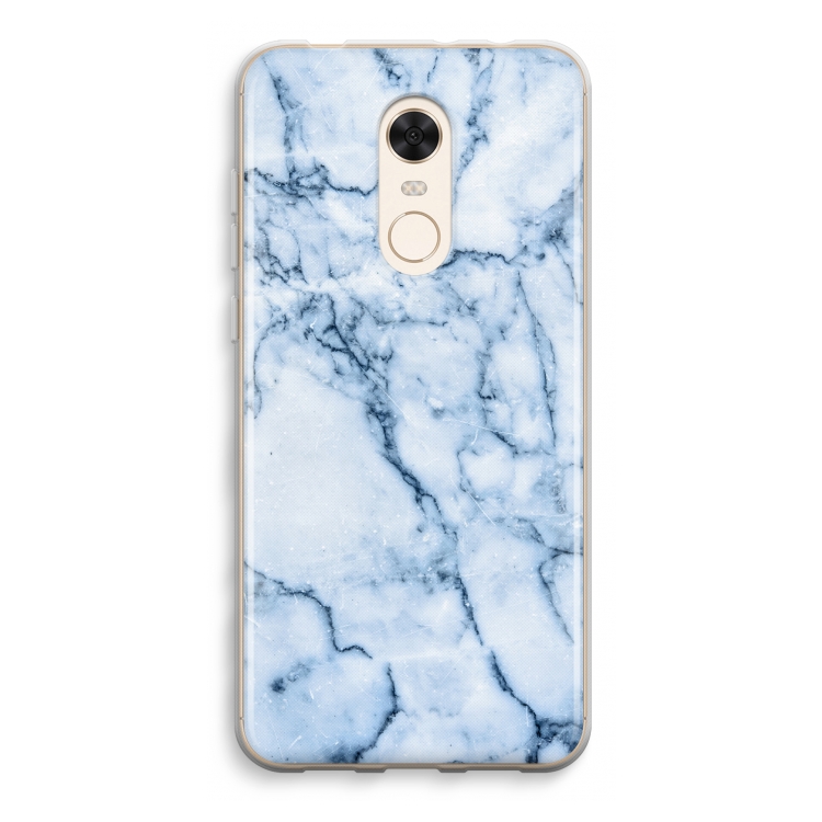 Blauw marmer: Xiaomi Redmi 5 Transparant Hoesje