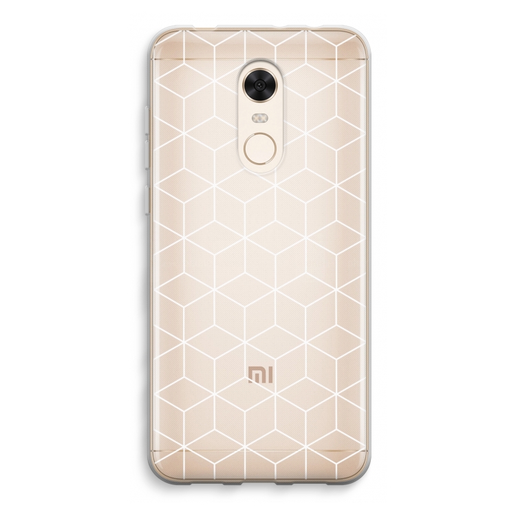 Zwart-witte kubussen: Xiaomi Redmi 5 Transparant Hoesje