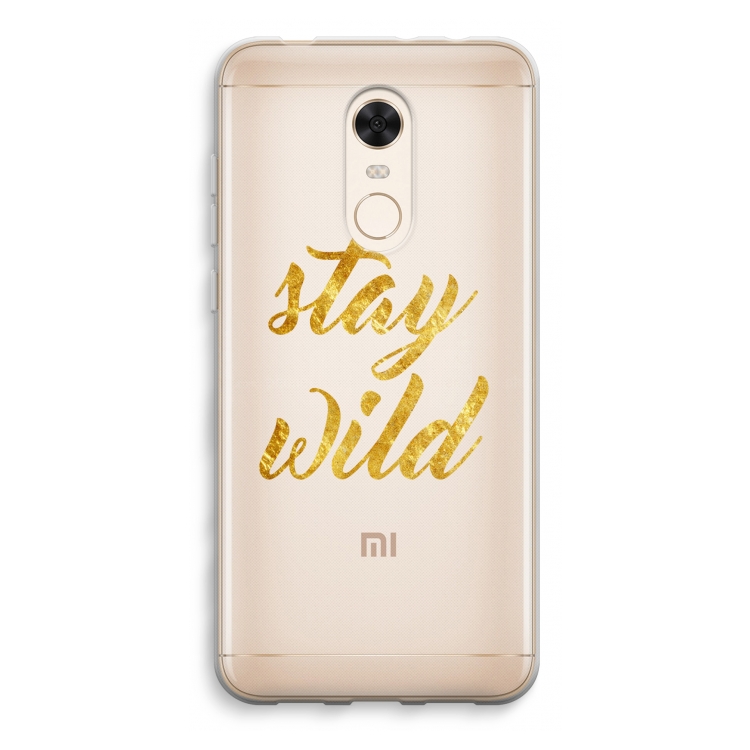 Stay wild: Xiaomi Redmi 5 Transparant Hoesje