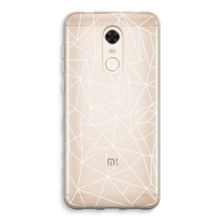 Geometrische lijnen wit: Xiaomi Redmi 5 Transparant Hoesje