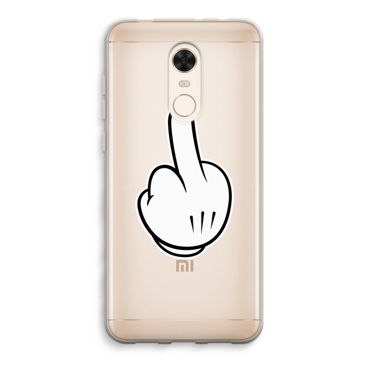 Middle finger black: Xiaomi Redmi 5 Transparant Hoesje