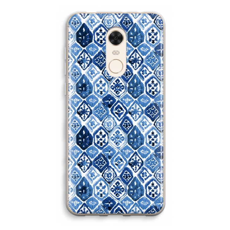 Blauw motief: Xiaomi Redmi 5 Transparant Hoesje