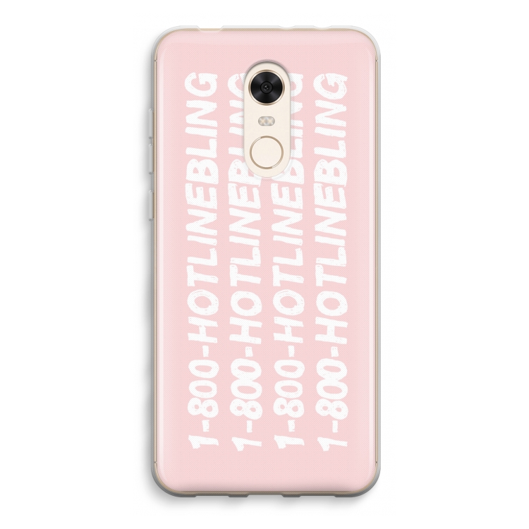 Hotline bling pink: Xiaomi Redmi 5 Transparant Hoesje