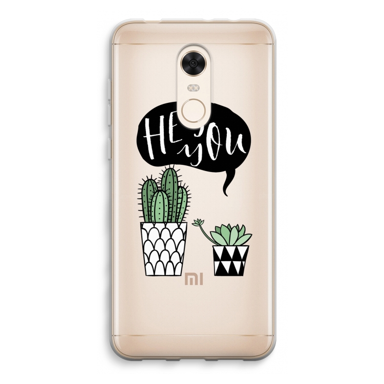 Hey you cactus: Xiaomi Redmi 5 Transparant Hoesje