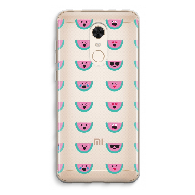 Smiley watermeloenprint: Xiaomi Redmi 5 Transparant Hoesje