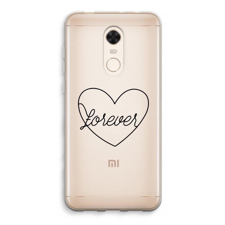 Forever heart black: Xiaomi Redmi 5 Transparant Hoesje