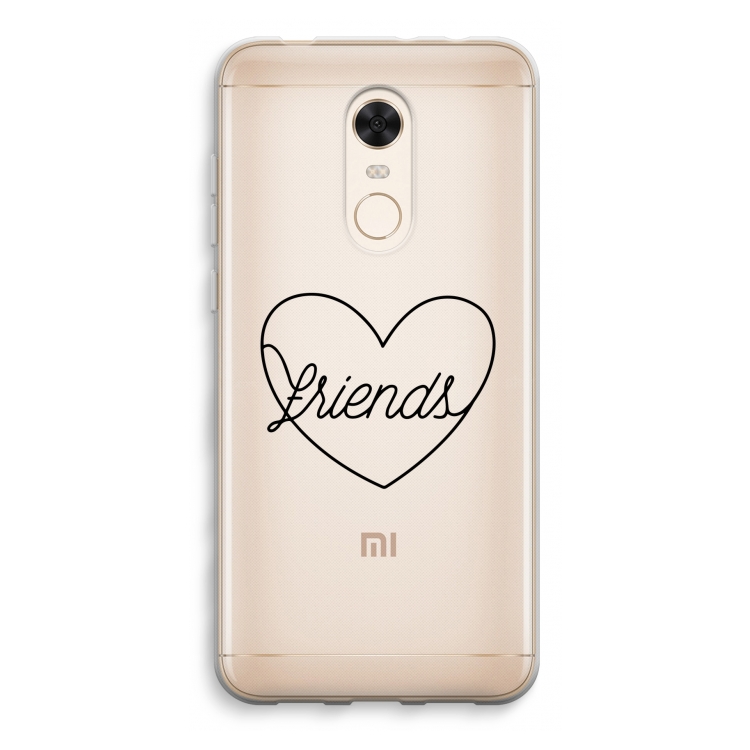 Friends heart black: Xiaomi Redmi 5 Transparant Hoesje