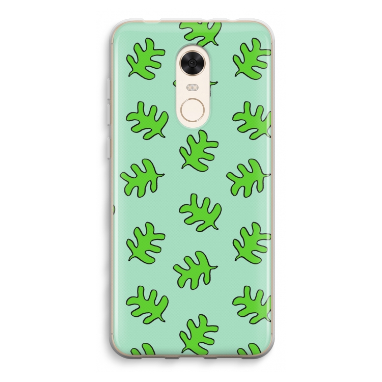Groene blaadjes: Xiaomi Redmi 5 Transparant Hoesje