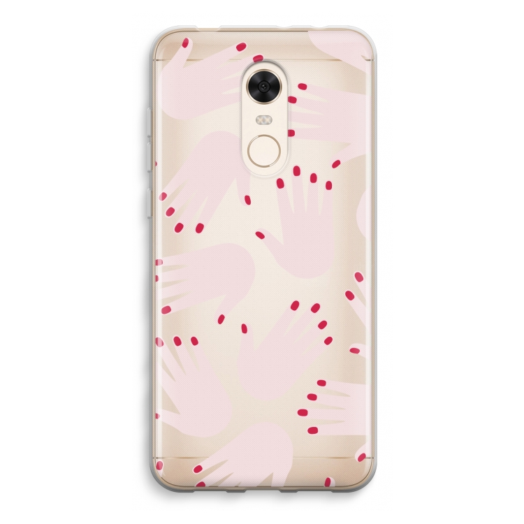 Hands pink: Xiaomi Redmi 5 Transparant Hoesje