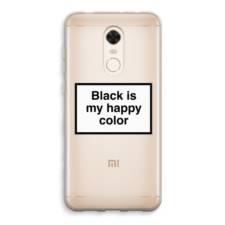 Black is my happy color: Xiaomi Redmi 5 Transparant Hoesje