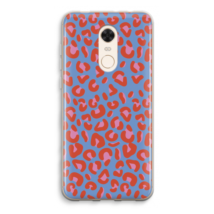 Leopard blue: Xiaomi Redmi 5 Transparant Hoesje
